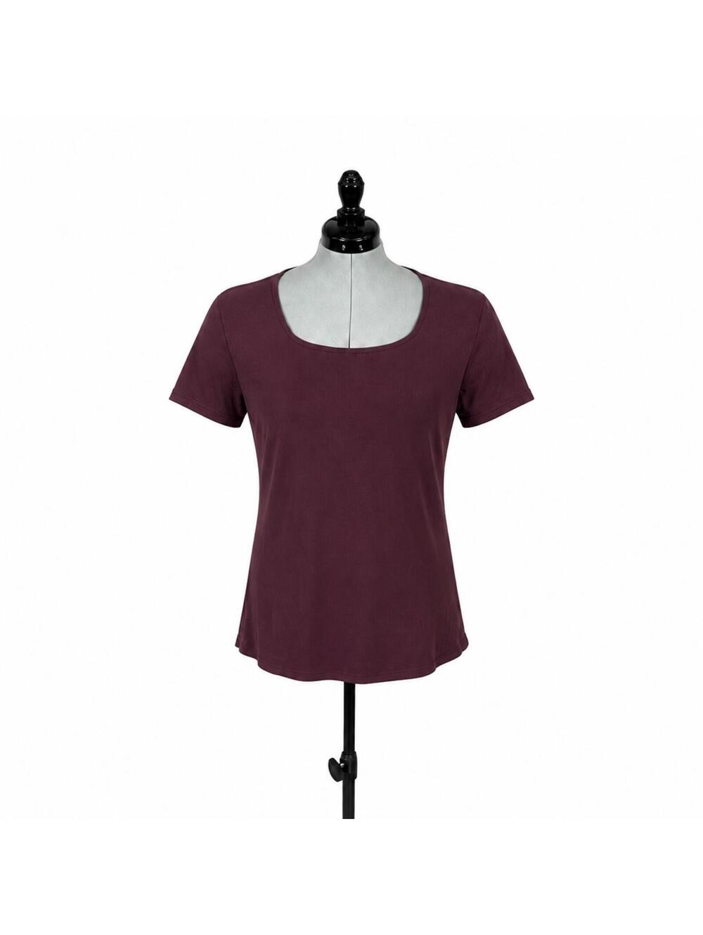 Torrid Super Soft Rib Knit Maroon Short Sleeve Top (2X)